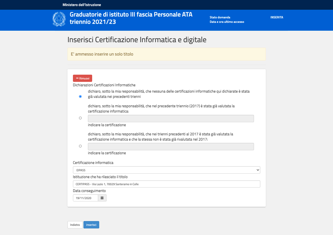 Come inserire i titoli Eipass nelle graduatorie ATA III fascia
